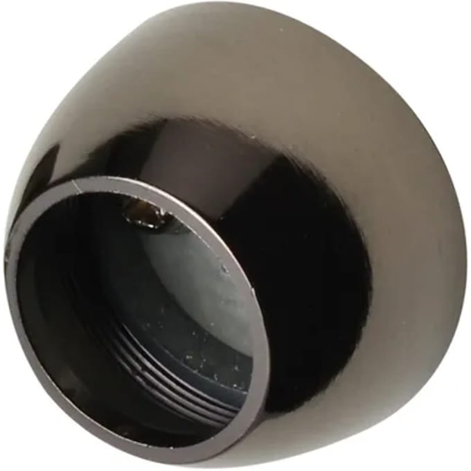 Decomode Steun In De Dag Halfrond Zwart Nikkel 20mm - 2 Stuks