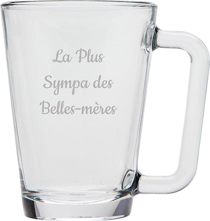 Theeglas gegraveerd - 26cl - La Plus Sympa des Belles-mères