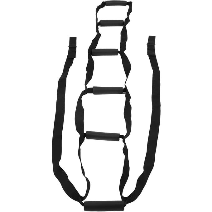 Opstahulpband met Handgrepen Verstelbare Optrekhulp Riem Tractieband voor Ouderen Zwangeren black