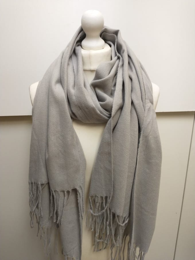 Lange dames warme sjaal Taylor-effen licht grijs-wintersjaal