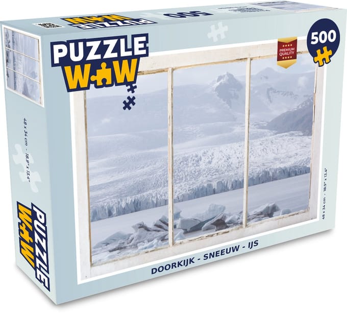 Puzzel Doorkijk - Sneeuw - IJs - Legpuzzel - Puzzel 500 stukjes