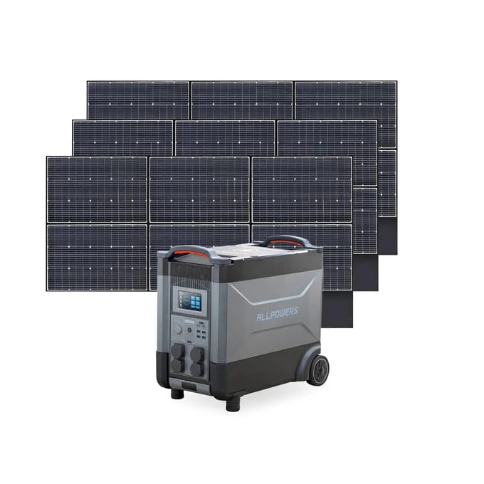 ALLPOWERS Solar Generator Kit 4000W (R4000 + SP039 600W Solar Panel) - R4000+3PCS SP039 Solar Panel 600W