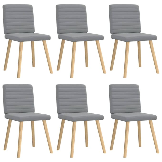 vidaXL - Eetkamerstoelen - 6 - st - stof - lichtgrijs