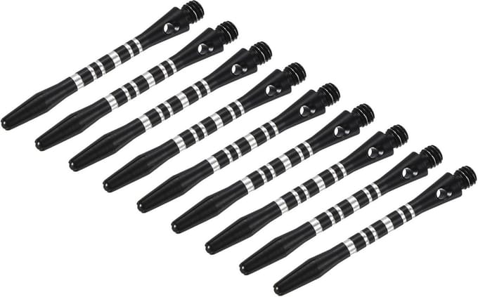 Set van 9 Middelgrote Aluminium Dartpijlen Shafts met 2BA Schroefdraad - Geschikt voor Steeltip Darts