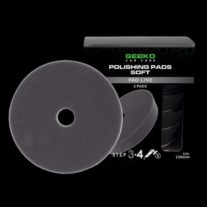 Gecko Polishing Pad Soft Black 150mm 5pcs (For Backing Plate 125mm)