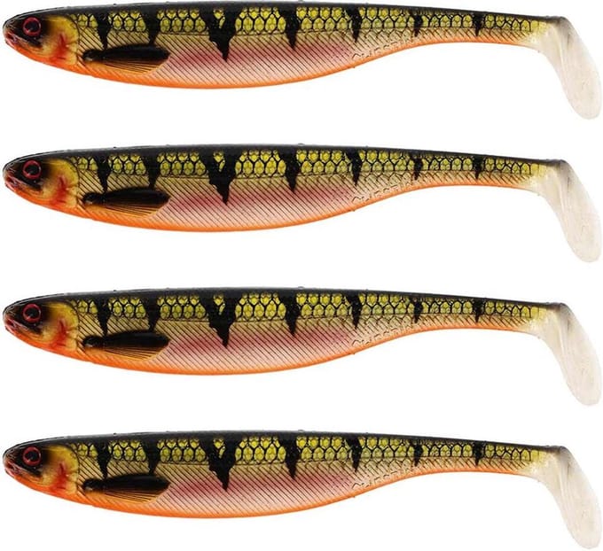 Westin ShadTeez Slim - Bling Perch - 7.5cm - 3g - 4 Stuks - Groen