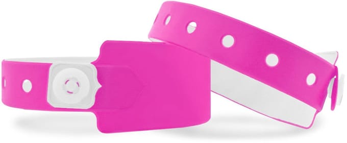 Blanco vinyl polsbandjes - 500 stuks - Neon roze