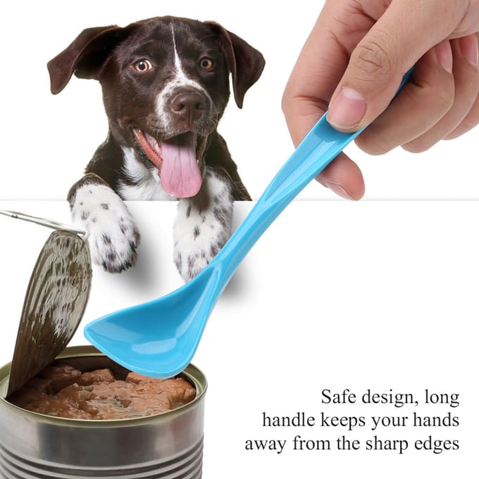 Huisdier Lange Steel Lepel Hond Kat Blikvoer Voerschep black