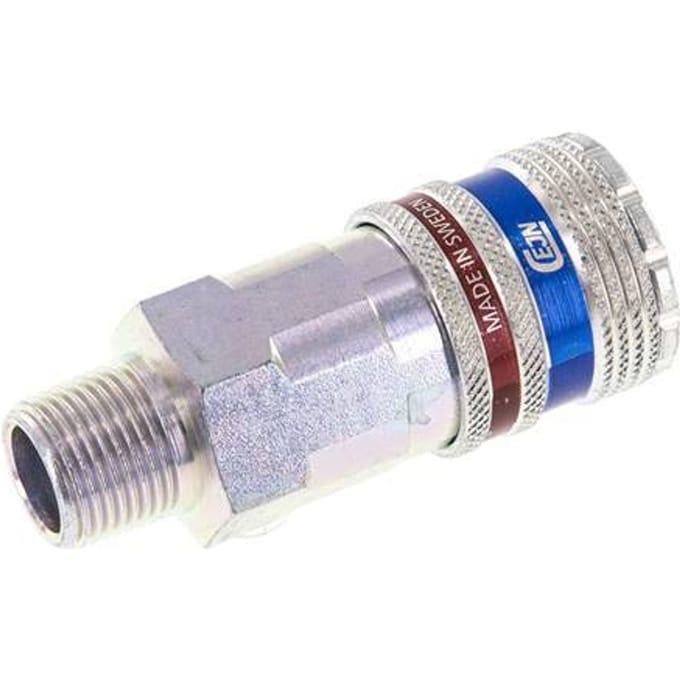 Staal/Messing DN 10.4 Safety Luchtkoppeling Snelkoppeling R 3/8 inch Buitendraad - CLS10-M-SB-SE-C-038