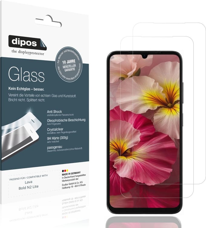 dipos – 2x Pantserfolie geschikt voor Lava Bold N2 Lite | 9H Screenprotector