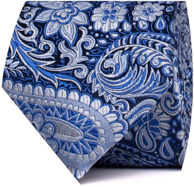 TRESANTI | BILLI | Zijden stropdas paisley | Navy