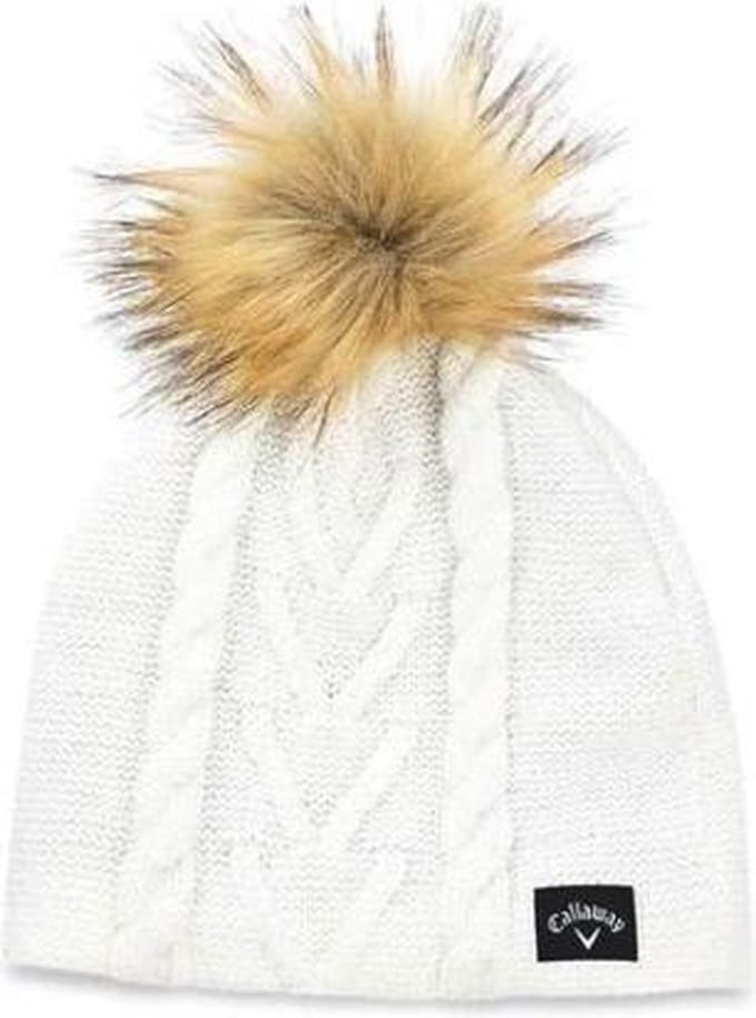 Callaway pom pom beanie effen - wit