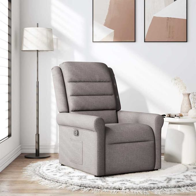 vidaXL - Fauteuil - verstelbaar - stof - taupe