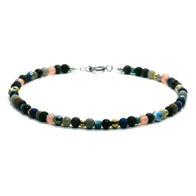 IbizaMen - Heren - ketting - edelsteen mix - 6mm - 50cm