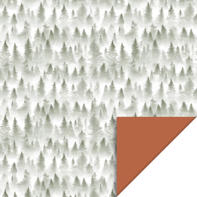 Cadeaupapier 30x300 cm - Forest - Cognac - 2 stuks