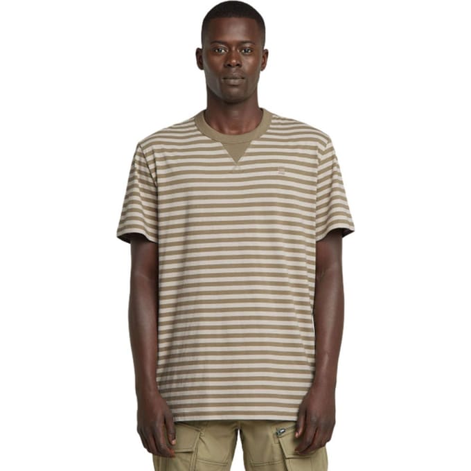 G-Star Nifous Stripe R T Ensis Green/dk Brick Stripe Taglia: XL | Magliette basic Outlet | Uomo | Verde