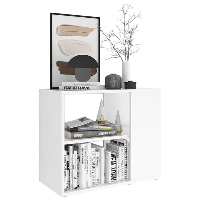 vidaXL - Bijzetkast - 60x30x50 - cm - bewerkt - hout - wit