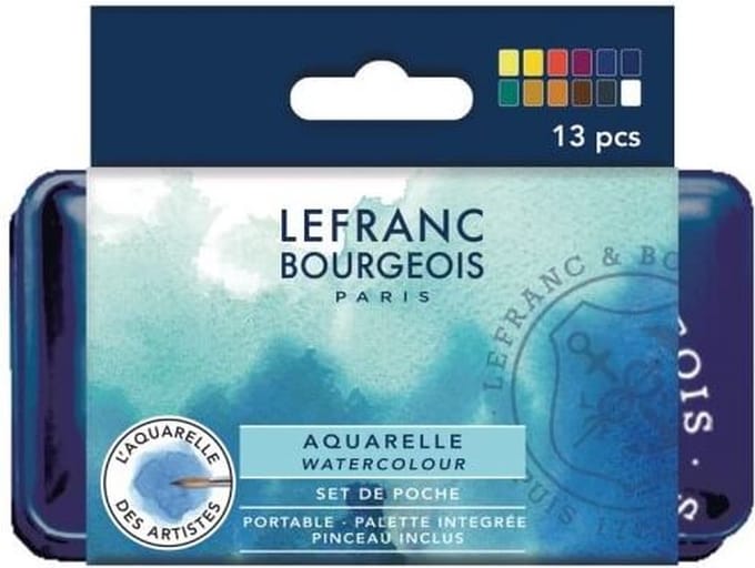 Lefranc & Bourgeois Metal Pocket Box Aquarelset 12 napjes