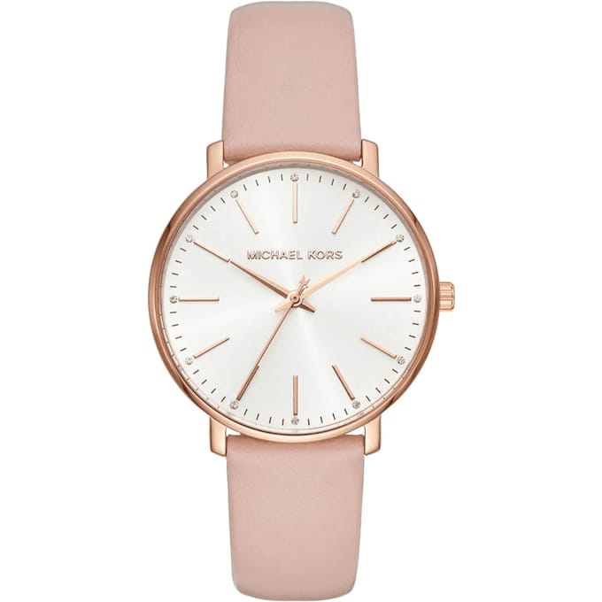Michael Kors MK2741 Pyper 38 mm Roze Goud Witte Wijzerplaat Dames Horloge