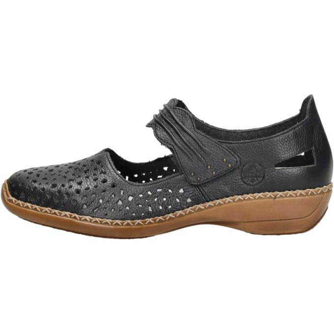 Donkerblauwe Instappers met Velcro Rieker
