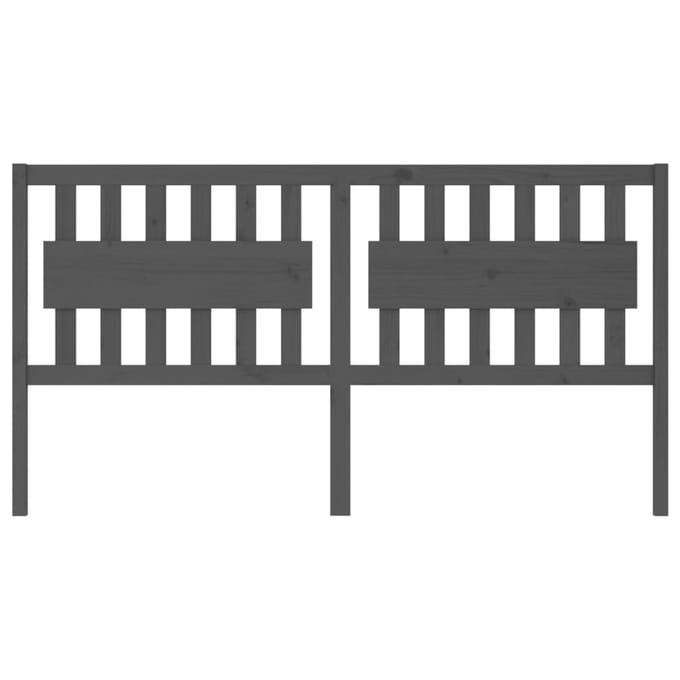 vidaXL Hoofdbord 185,5x4x100 cm massief grenenhout grijs