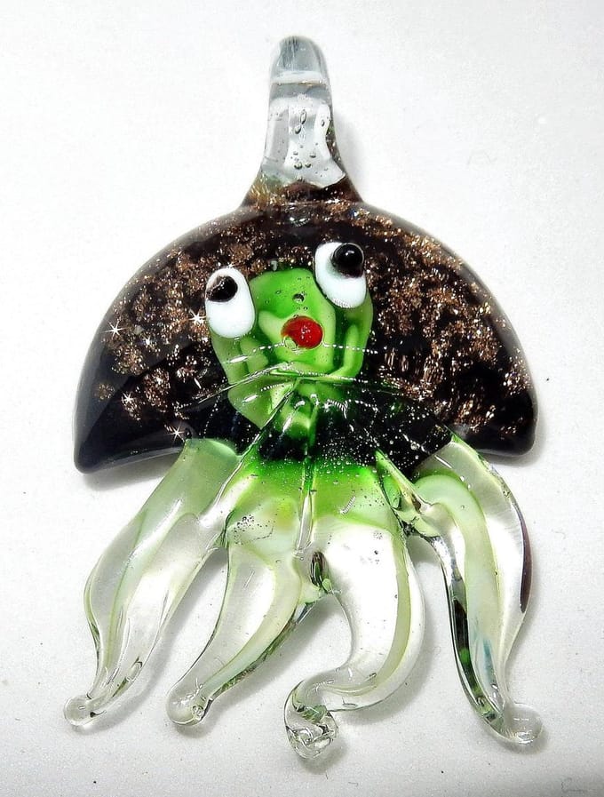 Glazen zee leven hanger groen