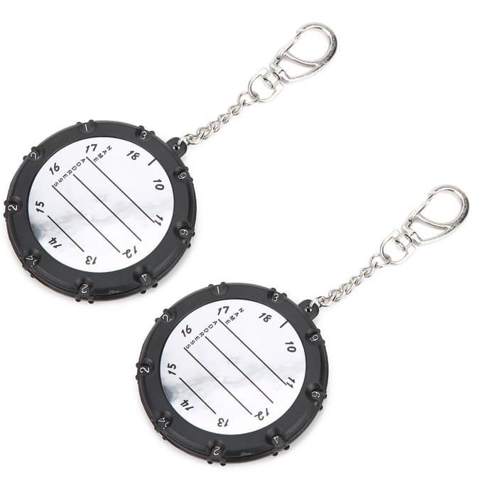 2 stuks Draagbare Golf Slagteller 18 Holes Golf Scoreteller Apparaat met Sleutelhanger white