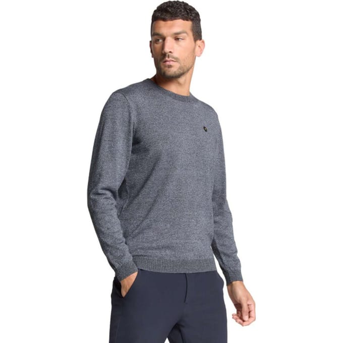 No Excess Pullover crewneck 2 coloured melang dusty blue