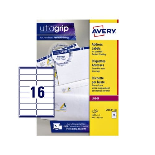 Etiket avery l7162-100 99.1x33.9mm wit 1600 Etiketten