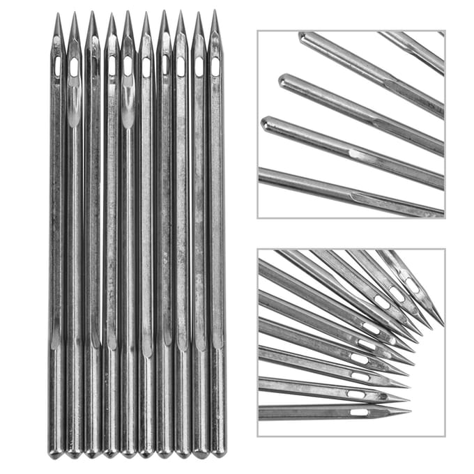 Lot de 10 aiguilles argentées en acier inoxydable pour machine à réparer les chaussures (SL-26) SL-18