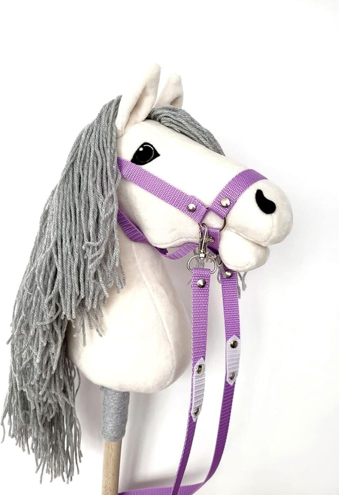 Stokpaard A4 - Paard op stok - Creatief spelen - 100% handgemaakt - A4 formaat - Wit