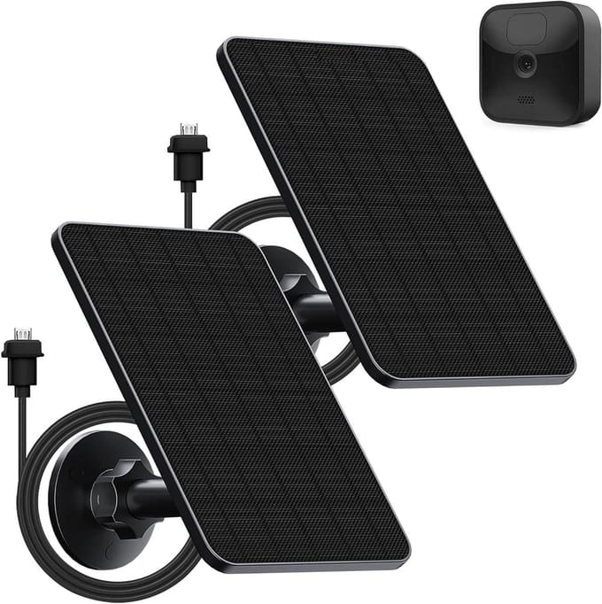 Zonnepaneel Camera - Energie Oplader - Buitenbeveiliging - Continue Stroom - 4W Vermogen - Zwart