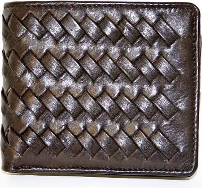 Hidesign lederen portefeuille 'Weave flap' bruin