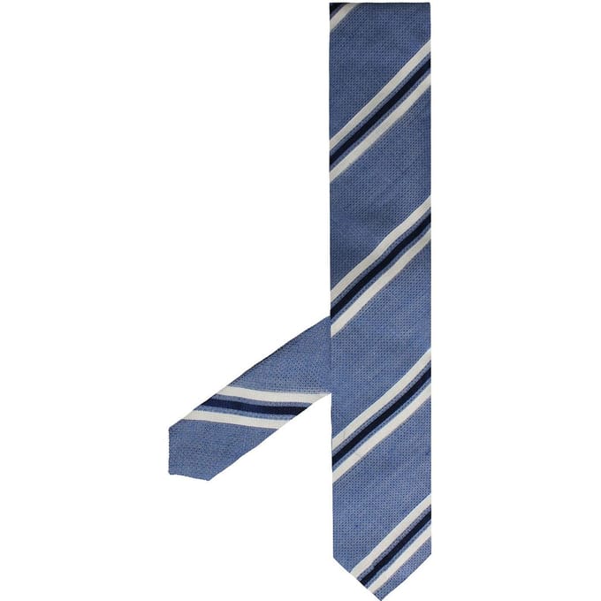 Hackett London Gedrukte Novelty Streep Heren Blauw Stropdassen