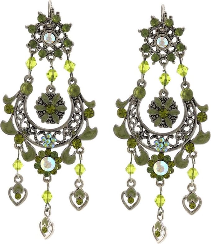 Behave - statement oorbellen boho groen - bohemian stijl - nikkelvrij