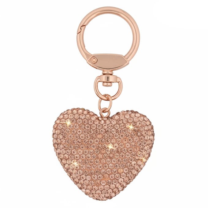 Tashanger - sleutelhanger - hart - goudkleurig - strass steentjes
