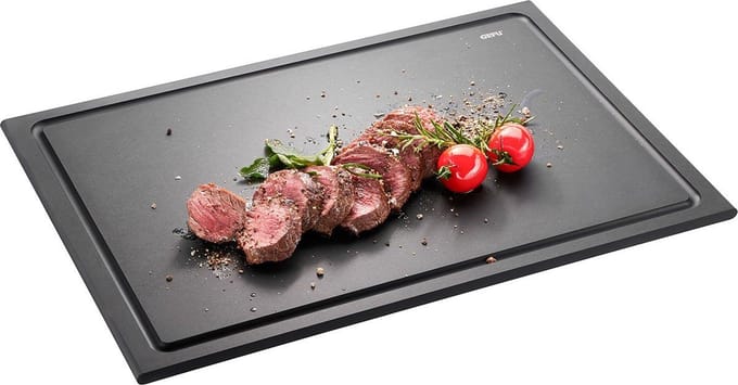 GEFU SLIZE Snijplank Groot 44 x 30 cm – Duurzame Snijplank met Sapgeul – Houtcomposiet