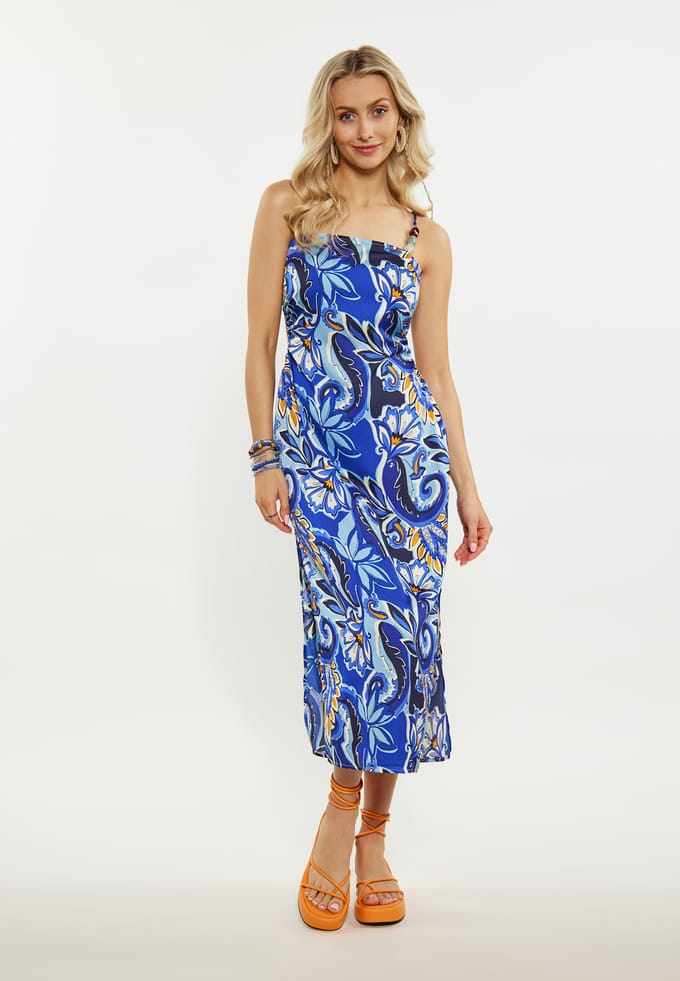 IZIA Jurk Dames Blauw Veelkleurig