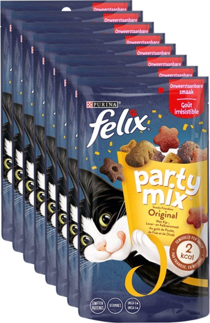 8x Felix Party Mix -  Original Mix - Kattensnacks - 60g