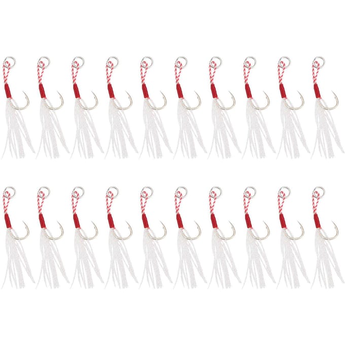 20 stuks binddraad ijzeren plaathaak heldere lijnen zeevisserij fishook accessoire 10# white