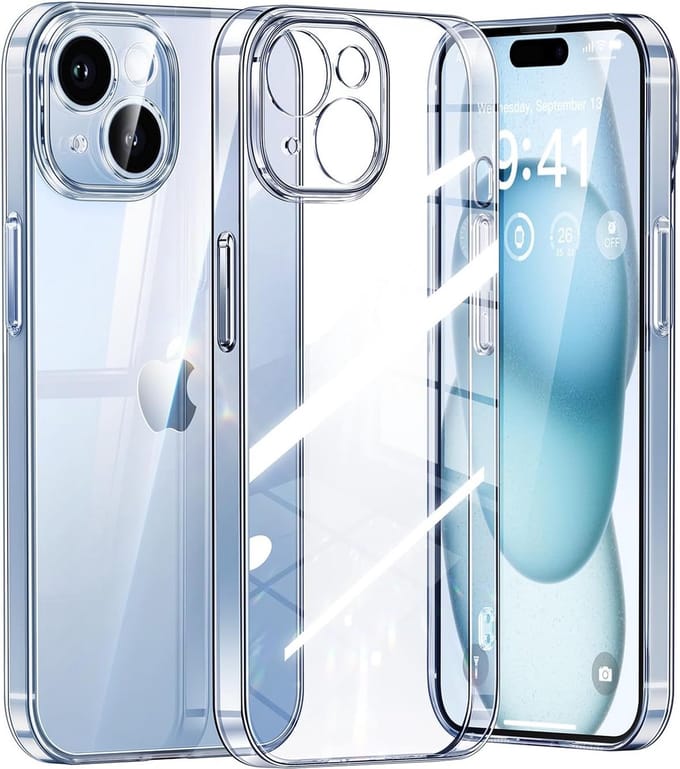 Hoesje geschikt voor iPhone 15 Plus Transparant - Met Extra Camera Bescherming
