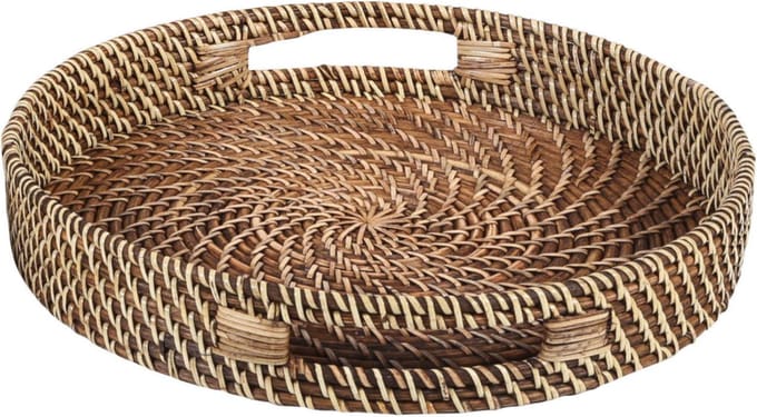 Rotan dienblad Bea rond