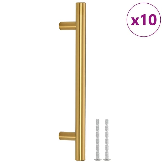 vidaXL - Handvatten - 10 - st - hartafstand - 128 - mm - totale - lengte - 192 - mm - goud