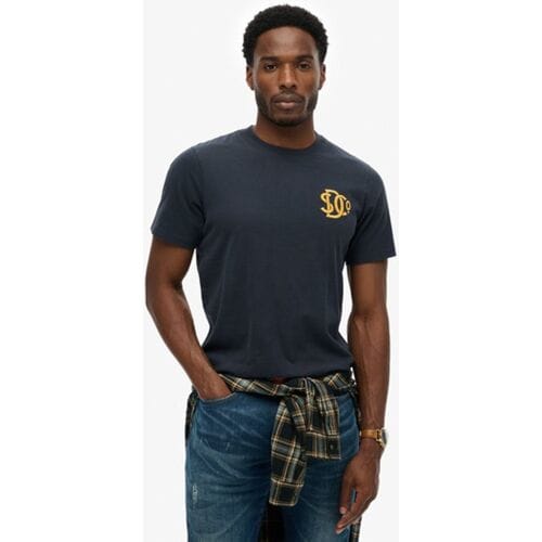 Superdry Neon Relaxed T-Shirt Donkerblauw (navy) - Maat M - Heren
