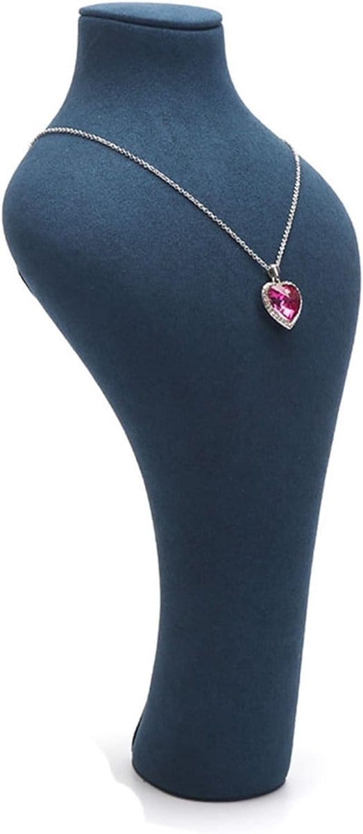 Sieradenrek Kettingbuste - Displayhouder Opslag - Sieraden Presenteren - Zachte Fluweelafwerking - Niet gespecificeerd - Blauw