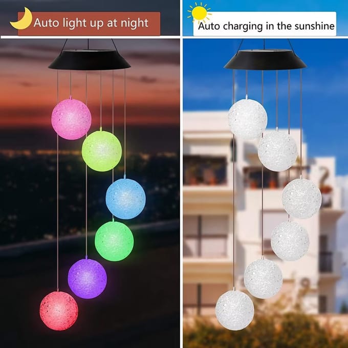 Dailyiled - volle maan solar verlichting - led - multicolor - sfeerverlichting - windgong