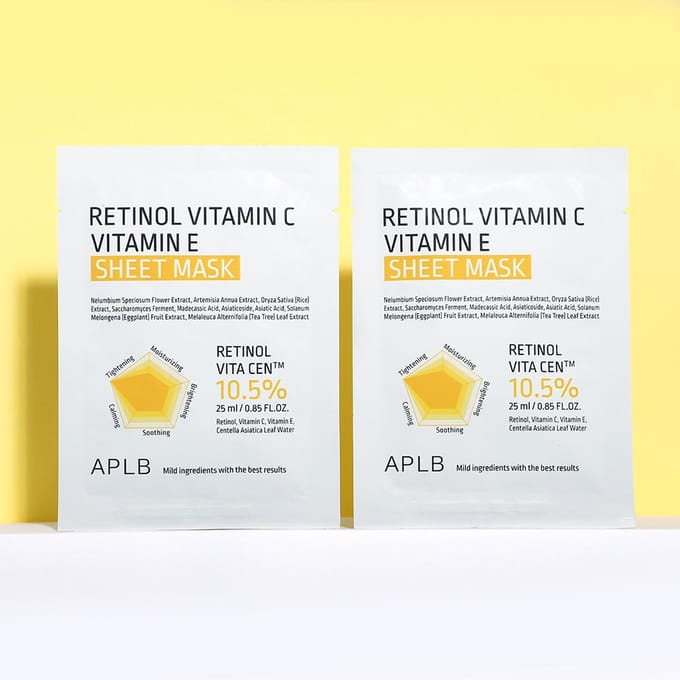 APLB Retinol Vitamine C Vitamine E Sheet Masker Set: 10 STUKS #25ml 20PCS