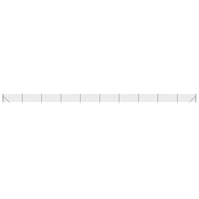 vidaXL - Draadgaashek - met - grondankers - 1x25 - m - antracietkleurig