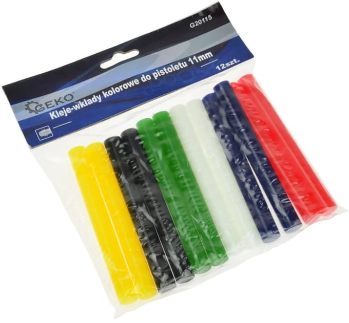 GEKO Kleefstaven - Kleurvariatie - Flexibel - 11 mm - 12 stuks