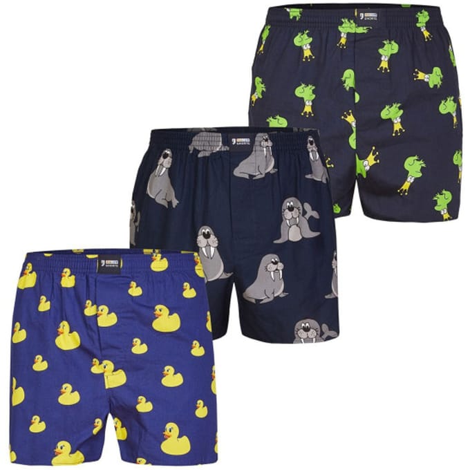 Happy Shorts Wijde Boxershorts Heren Met Print 3-Pack - Maat M